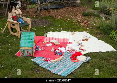 Ein Vorgeschmack auf die Dinge zu kommen, Ukraine Zuteilung Themenschau Garten im RHS Cardiff in 2014 Stockfoto