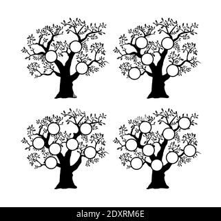 Der Stammbaum genealogische Silhouette Stock Vektor