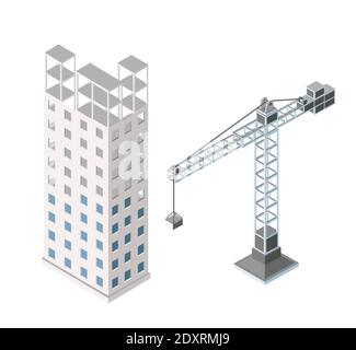 Städtischer industrieller isometrischer 3d architektonischer Flachplan Stock Vektor