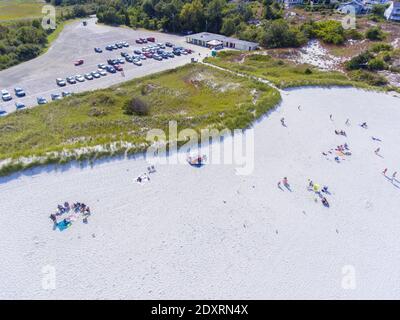 Wingaersheek Beach Luftaufnahme in Gloucester, Cape Ann, Massachusetts, MA, USA. Stockfoto
