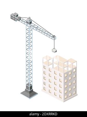 Städtischer industrieller isometrischer 3d architektonischer Flachplan Stock Vektor