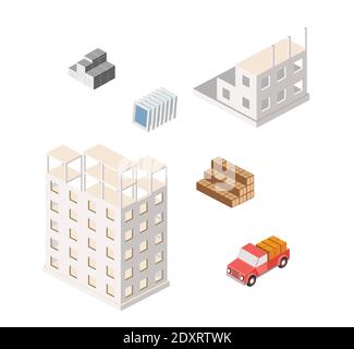 Städtischer industrieller isometrischer 3d architektonischer Flachplan Stock Vektor