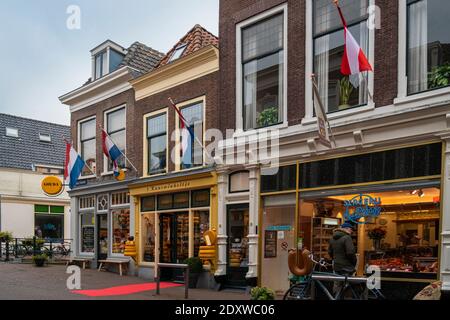 Shop Fassaden in der Stadt Gouda, Niederlande Stockfoto