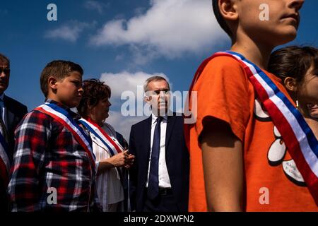 FRA - FRANCOIS DE RUGY EN BRETAGNE François de Rugy, Ministre d’État, Ministre de la Transition écologique et solidaire, inure et visite la Central Stockfoto