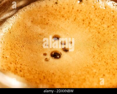 Nahaufnahme Schaumkaffee Espresso Stockfoto