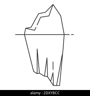 Eisberg-Symbol im Umriss-Stil. Vektorgrafik. Stock Vektor