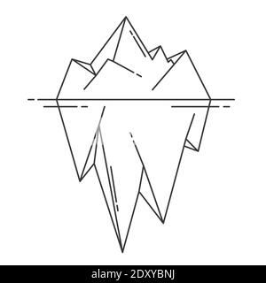 Eisberg-Symbol im Umriss-Stil. Vektorgrafik. Stock Vektor