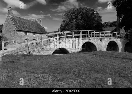 Das 13. Jahrhundert, Stein gebaut Packhorse Bridge, Medbourne Dorf, Leicestershire County, England, Großbritannien Stockfoto