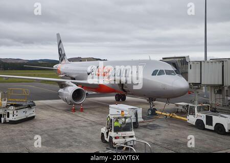 Jetstar Flugzeug in Neuseeland Stockfoto