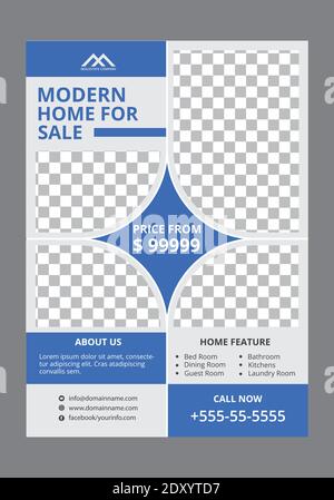 Moderne Immobilien Business Flyer Design-Vorlage Stock Vektor