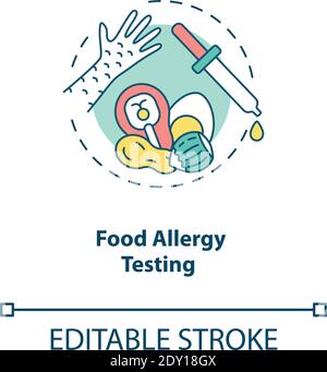 Symbol für das Konzept für Allergietests bei Lebensmitteln Stock Vektor