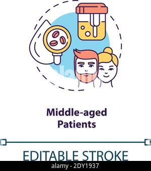 Symbol für das Konzept „Patienten mittleren Alters“ Stock Vektor