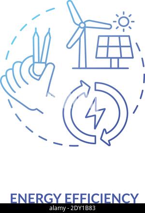 Symbol für blaues Gradientenkonzept für Energieeffizienz Stock Vektor