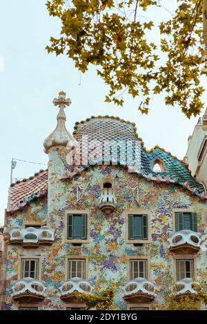 Foto mit Casa batllo in Barcelona, Spanien. Stockfoto