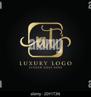 Initial AT Letter Logo Design Vektor-Vorlage. Kreativer Luxusbrief BEI Logo Design Stock Vektor