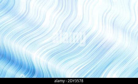 Hintergrund von gewellten weißen und hellblauen diagonalen Linien oder Streifen. Heller abstrakter gestreifter Hintergrund in 4k-Auflösung. Stockfoto
