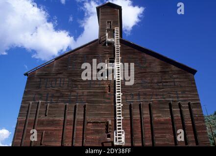 Hunts Ferry Warehouse (jetzt weg), Deschutes Wild und Scenic River, Maupin, Oregon Stockfoto