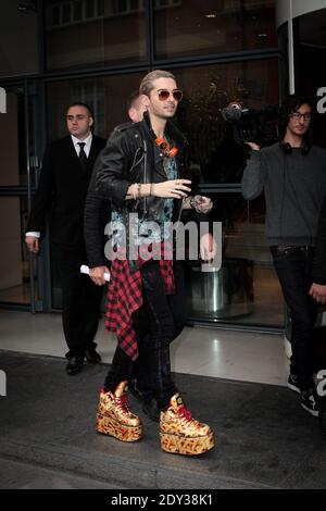 Bill Kaulitz von der deutschen Band Tokio Hotel verlässt den Radiosender NRJ in Paris, Frankreich, am 08. Oktober 2014. Foto von Audrey Poree/ABACAPRESS.COM Stockfoto