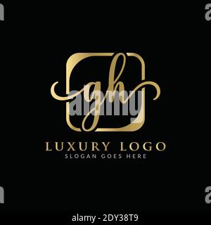 Initial GH Letter Logo Creative Modern Typography Vektor-Vorlage. Kreativer Luxus Buchstabe GH Logo Design Stock Vektor