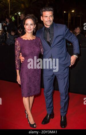 Wendy Moniz, Frank Grillo beim Spaziergang auf dem roten Teppich bei der MIPCOM Opening Party im Hotel Martinez in Cannes, Südfrankreich, 13. Oktober 2014. Foto von Marco Piovanotto/ABACAPRESS.COM Stockfoto