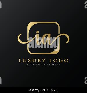 Initial IA Letter Logo Design Vektor-Vorlage. Abstrakter Luxus Buchstabe IA Logo Design Stock Vektor