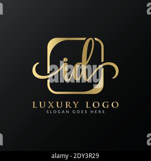 Initial ID Letter Logo Design Vektor-Vorlage. Abstraktes, luxuriöses Design mit Buchstaben-ID-Logo Stock Vektor