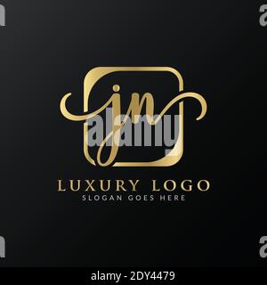 Kreativer Buchstabe JN Logo Design Vektor Vorlage. Anfänglicher Luxus Buchstabe JN Logo Design Stock Vektor