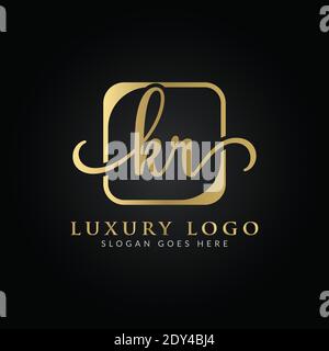 Vektorvorlage für KR-Logo mit verknüpfter Buchstabe. Kreative abstrakte KR Luxus Logo Design Vektor Illustration Stock Vektor