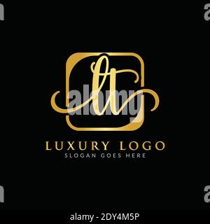 Initial LT Letter Logo Design Vektor-Vorlage. Luxus Letter LT Logo Design Stock Vektor