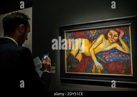 Ausstellungs-Retrospektive von Sonia Delaunay während des Pressetag im Museum of Modern Art in Paris, Frankreich am 3. November 2014. Diese Ausstellung wird am 15. April 2015 im Tate Modern Museum in London gezeigt. Foto Thierry Orban/ABACAPRESS.COM Stockfoto