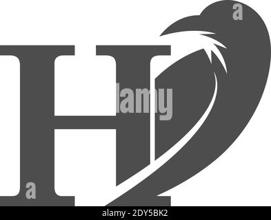 Buchstaben H und Krähe Kombination Symbol Logo Design Vektor Stock Vektor