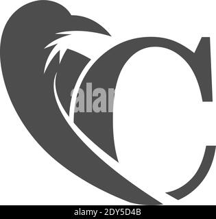 Buchstaben C und Krähe Kombination Symbol Logo Design Vektor Stock Vektor