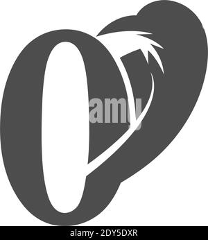 Zahl Null und Krähe Kombination Symbol Logo Design Vektor Stock Vektor