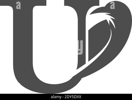 Buchstaben U und Krähe Kombination Symbol Logo Design Vektor Stock Vektor