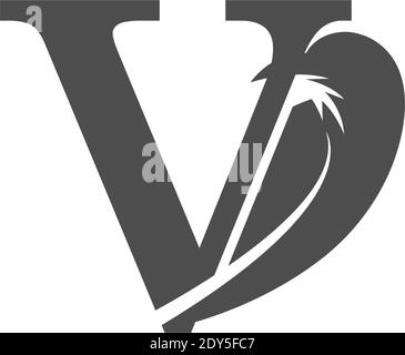 Buchstaben V und Krähe Kombination Symbol Logo Design Vektor Stock Vektor