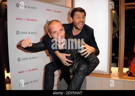 Christophe Beaugrand, Medi Sadoun bei Serge Blanco Neueröffnung in Paris, Frankreich am 13. November 2014, Foto von Alban Wyters/ABACAPRESS.COM Stockfoto