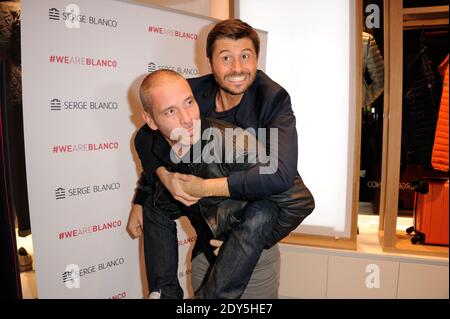 Christophe Beaugrand, Medi Sadoun bei Serge Blanco Neueröffnung in Paris, Frankreich am 13. November 2014, Foto von Alban Wyters/ABACAPRESS.COM Stockfoto