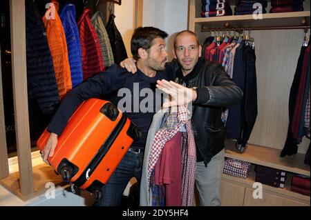 Christophe Beaugrand, Medi Sadoun bei Serge Blanco Neueröffnung in Paris, Frankreich am 13. November 2014, Foto von Alban Wyters/ABACAPRESS.COM Stockfoto