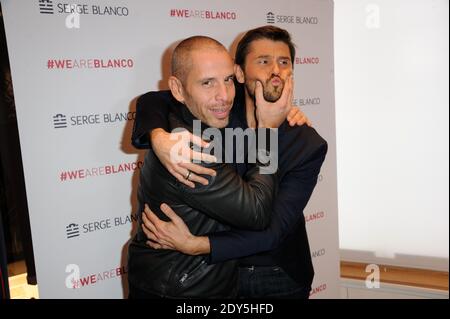 Christophe Beaugrand, Medi Sadoun bei Serge Blanco Neueröffnung in Paris, Frankreich am 13. November 2014, Foto von Alban Wyters/ABACAPRESS.COM Stockfoto