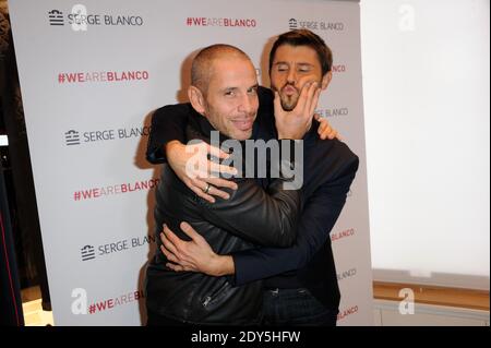 Christophe Beaugrand, Medi Sadoun bei Serge Blanco Neueröffnung in Paris, Frankreich am 13. November 2014, Foto von Alban Wyters/ABACAPRESS.COM Stockfoto