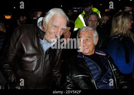 Charles Gerard, Jean-Paul Belmondo Teilnahme am weihnachtsmarkt in Paris, Frankreich am 14. November 2014. Foto von Alban Wyters/ABACAPRESS.COM Stockfoto