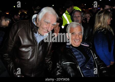 Charles Gerard, Jean-Paul Belmondo Teilnahme am weihnachtsmarkt in Paris, Frankreich am 14. November 2014. Foto von Alban Wyters/ABACAPRESS.COM Stockfoto