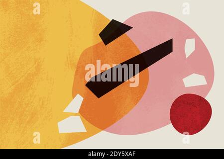 Seamless Abstract Vektor Geometrisches Design im Bauhaus und Boho Stil. Moderne und gemütliche Collage für Hintergrund, Druck, Kunstwerk und Tapete. Stock Vektor
