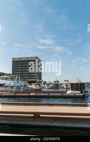 Docks on Lake Union near Queen Anne, Seattle, Washington. Stockfoto