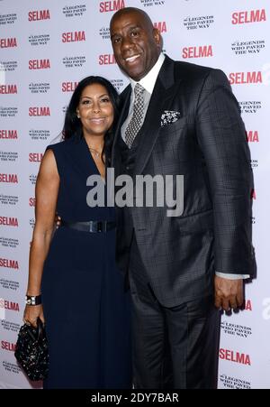 Earlitha Cookie Kelly und Earvin Magic Johnson nehmen an der 'Selma' and the Legends Who Phalen the Way Gala im Bacara Resort am 6. Dezember 2014 in Goleta, CA, USA Teil. Foto von Lionel Hahn/ABACAPRESS.COM Stockfoto