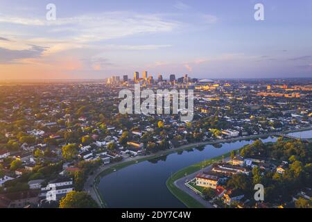 New Orleans am Morgen von oben Stockfoto