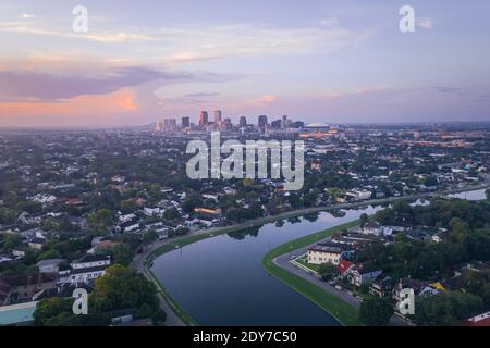 New Orleans am Morgen von oben Stockfoto