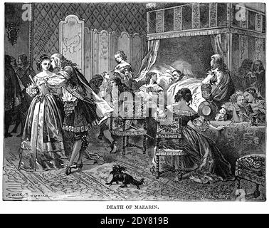 Tod von Mazarin, Illustration, Ridpath's History of the World, Band III, von John Clark Ridpath, LL. D., Merrill & Baker Publishers, New York, 1897 Stockfoto