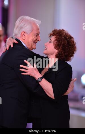 Andre Dussolier und Marlene Jobert bei der Aufnahme von Vivement Dimanche in Paris, Frankreich, 2. Dezember 2014. Foto von Max Colin/ABACAPRESS.COM Stockfoto