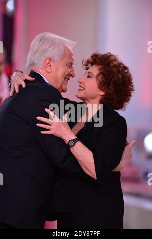 Andre Dussolier und Marlene Jobert bei der Aufnahme von Vivement Dimanche in Paris, Frankreich, 2. Dezember 2014. Foto von Max Colin/ABACAPRESS.COM Stockfoto